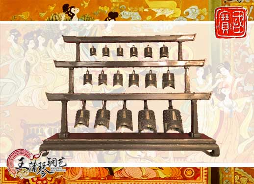 山東客戶定制17件古編鐘，迎賓編鐘古樂